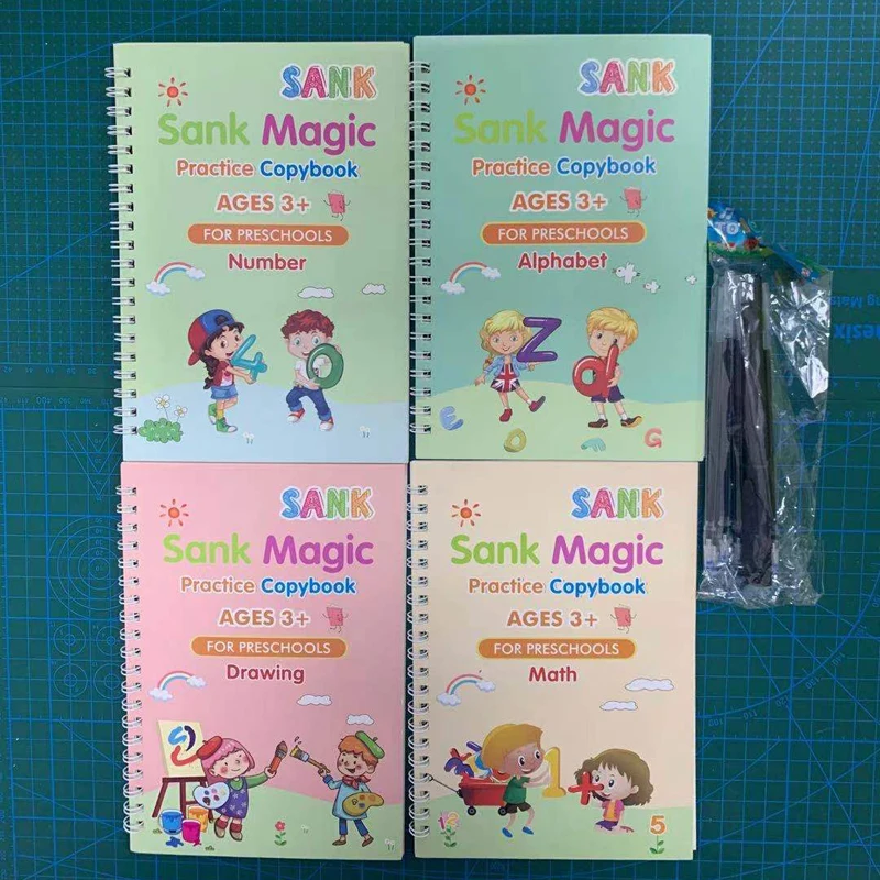 Αγορά Προμήθειες τέχνης  4 PCS Sank Magic Practice Copybook English for  Kids Reusable Magical Copybook Kids Tracing Book for Handwriting