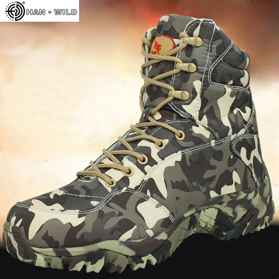 men's camouflage waterproof boots