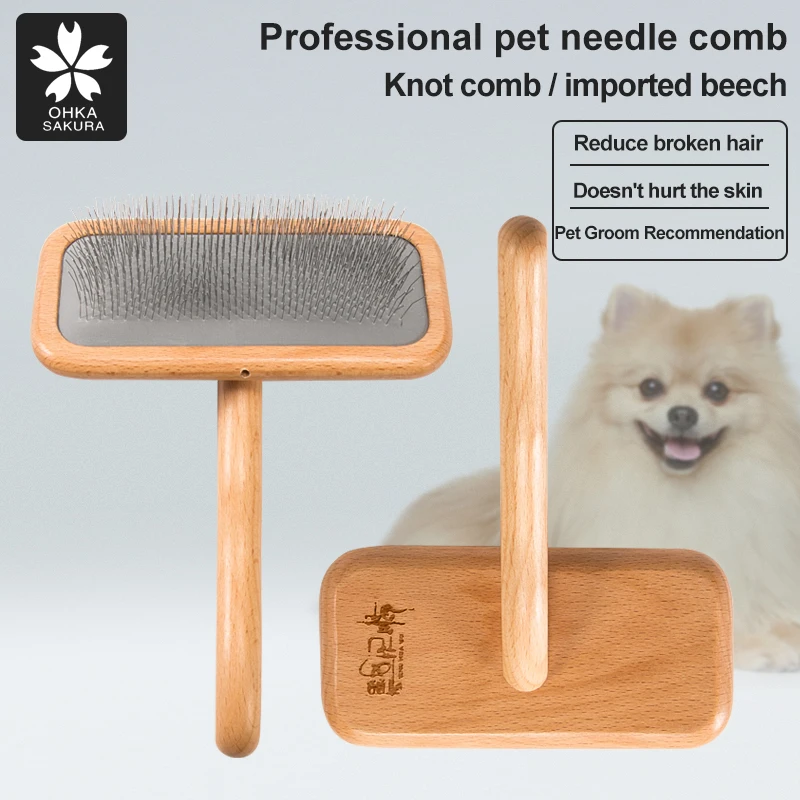 Pet Comb Brushing Fluffy Air Cushion Needle Comb Teddy Combing Artifact Opening Knot To Floating Hair General For Cats And Dogs-animated-img