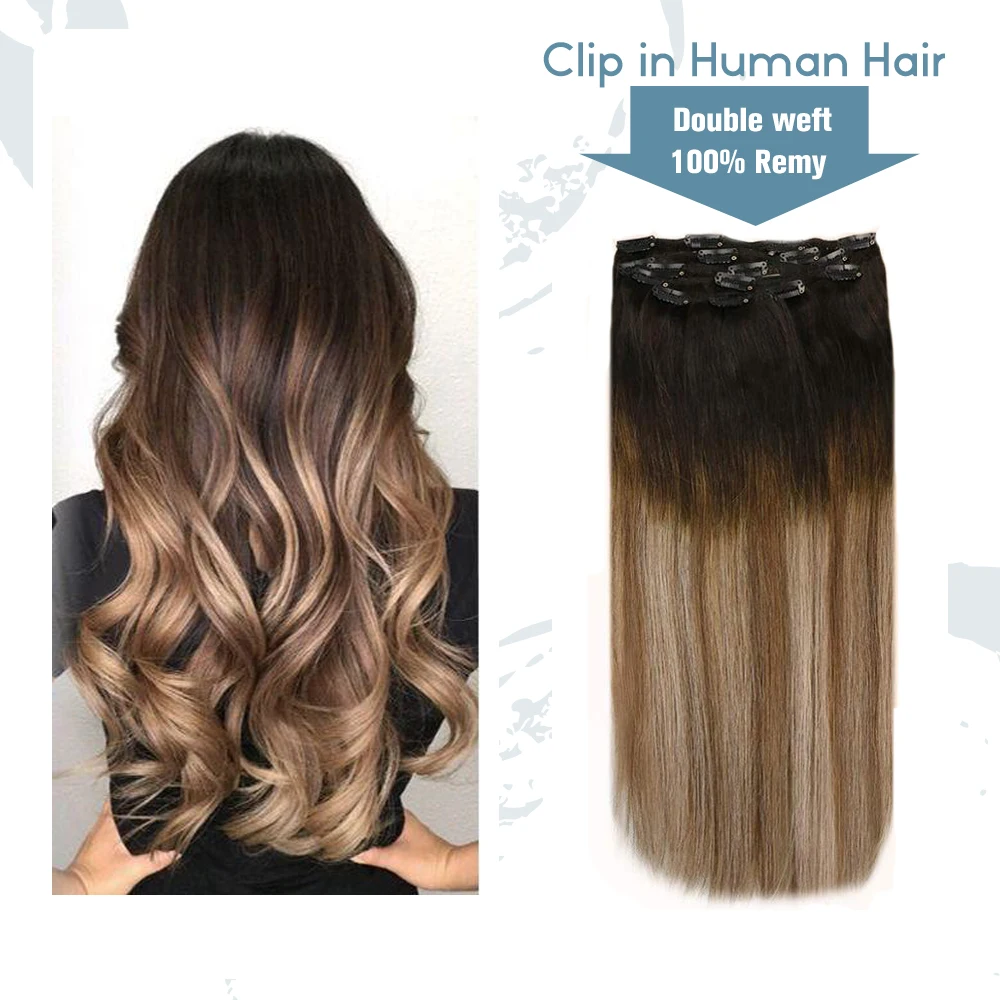 clip in human hair extensions double weft