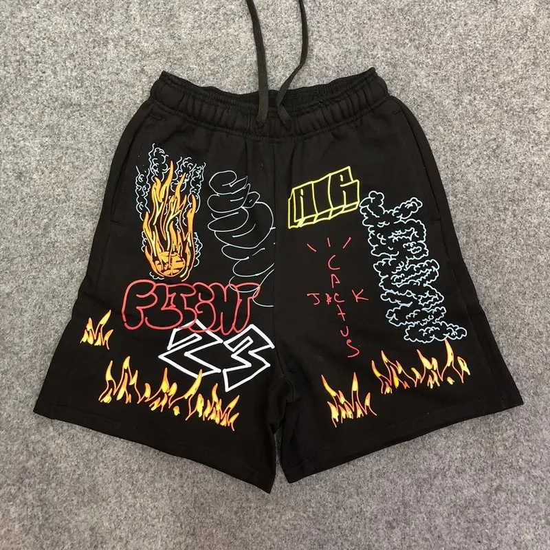 Acquistare Pantaloncini e Shorts | 19SS NEW Travis Scott AstroWorld Shorts  Men Women Graffiti 1:1 High Quality Tour astroworld Shorts harajuku  AstroWorld Shorts
