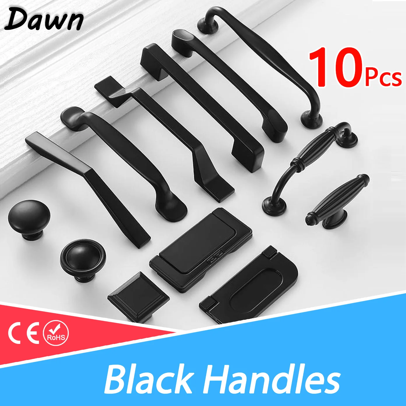 Black Handles for Furniture Cabinet Knobs and Drawer Knobs Cabinet Pulls Cupboard Handles Knobs and Kitchen Handles simple style