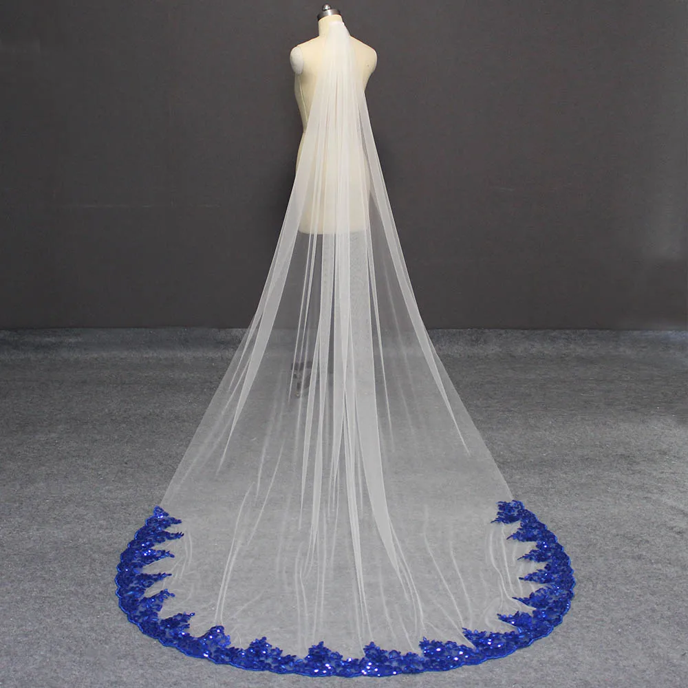 ivory and royal blue wedding dress