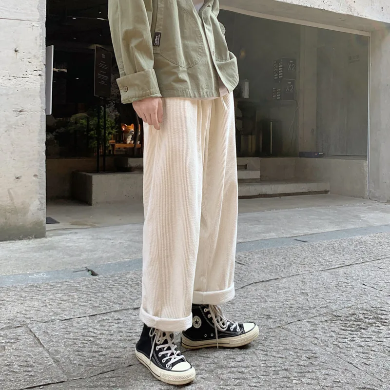 white corduroy pants outfit men