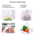 5pcs Colorful Reusable Fruit Vegetable Bags Net Bag Produce Washable Mesh Bags Kitchen Storage Bags Toys Sundries preview-2