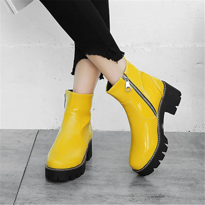 yellow booties heels