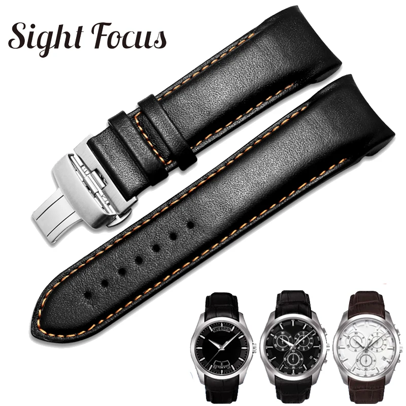 Original Calfskin Leather Men Watchband 