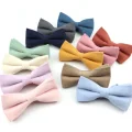 NEW Macarons Solid Color Men Bow Tie Super Soft Suede Classic Shirts Bowtie Bowknot Adult Child Butterfly Cravats For Wedding preview-3