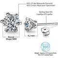 New Arrival 0.5 Carat Moissanite Gemstone Stud Earrings for Women Solid 925 Sterling Silver D color Solitaire Fine Jewelry preview-3