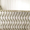 Champagne Gold Stiff Mesh Embroidery Table Cloth For Wedding Event Home preview-2