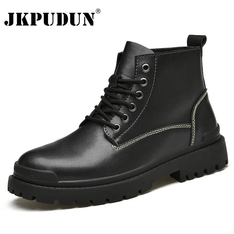 leather high top boots mens