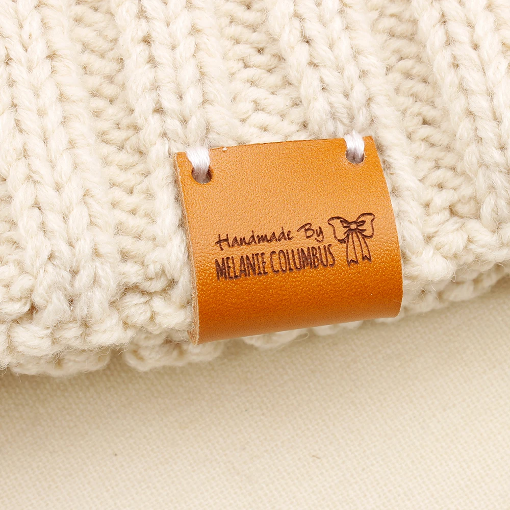 5x2cm Handmade With Love Labels Tags Leather Label For Clothing 20/50Pcs  Knitting Tags For Hats Sewing Accessories DIY