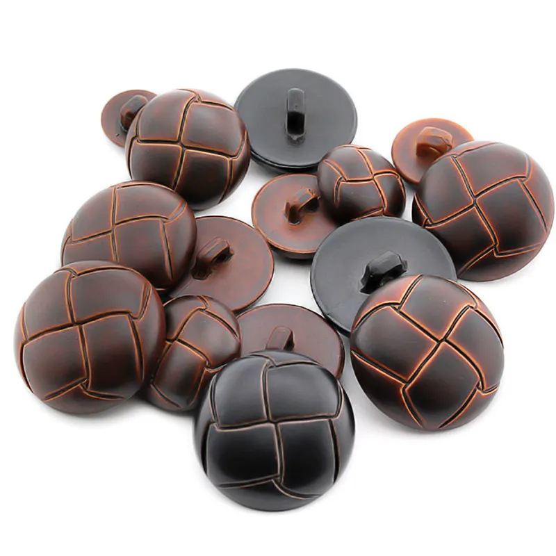 New 10pcs Round Imitation leather Buckle Plastic buttons for clothing Decorative sewing accessories-animated-img