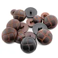 New 10pcs Round Imitation leather Buckle Plastic buttons for clothing Decorative sewing accessories preview-1