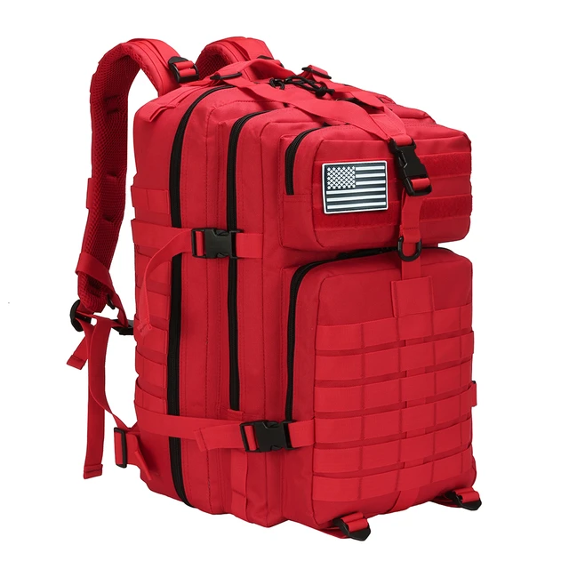 red tactical backpack