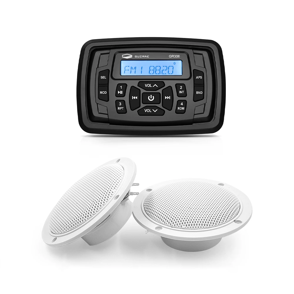 Αγορά Ηλεκτρονικός εξοπλισμός αυτοκινήτου  Waterproof Boat Stereo System Marine  Audio Bluetooth Radio FM AM Receiver Car MP3 Player+4inch Marine Speakers  For RV ATV Yacht