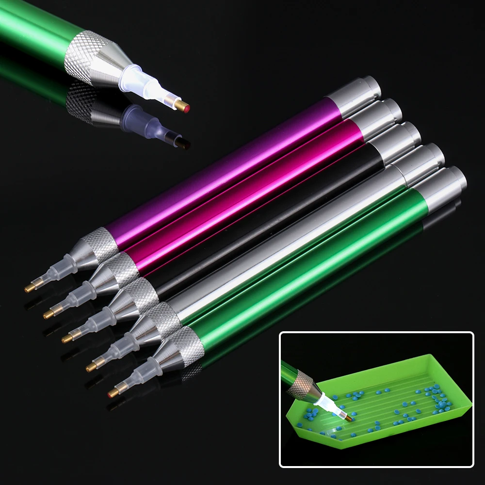 5D Point Drill Pen Diamond Painting Tool Crystal Lighting New Diamond Pens  LED Drill Pens Diamonds Sewing Accessories DIY Crafts