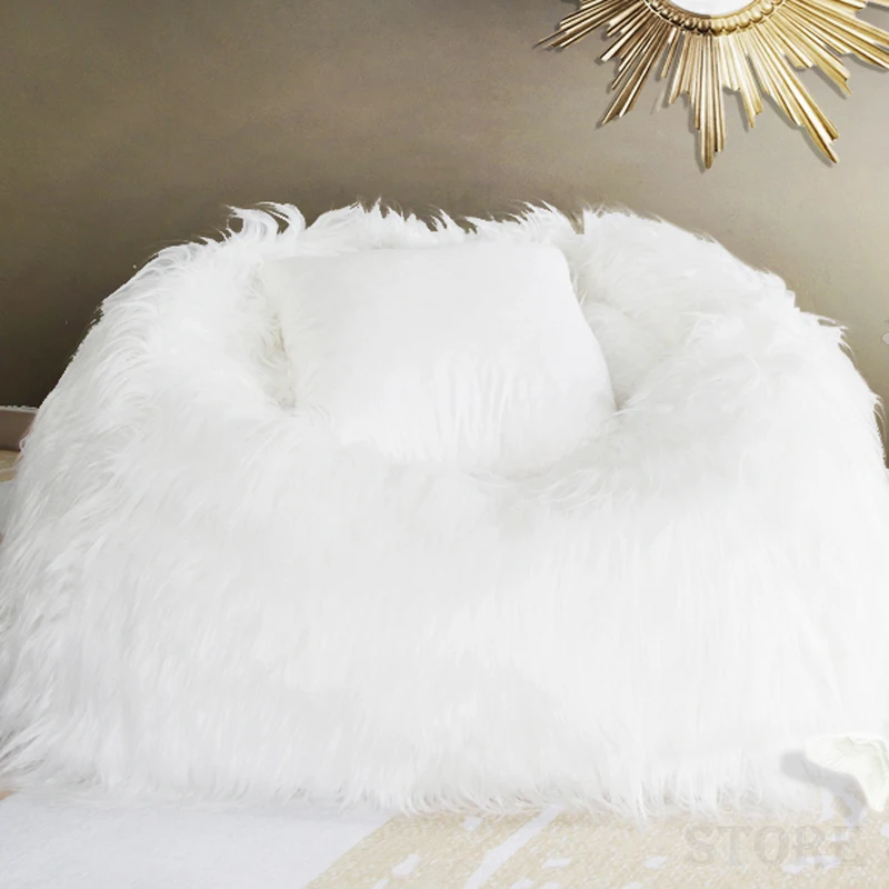 white fluffy beanbag