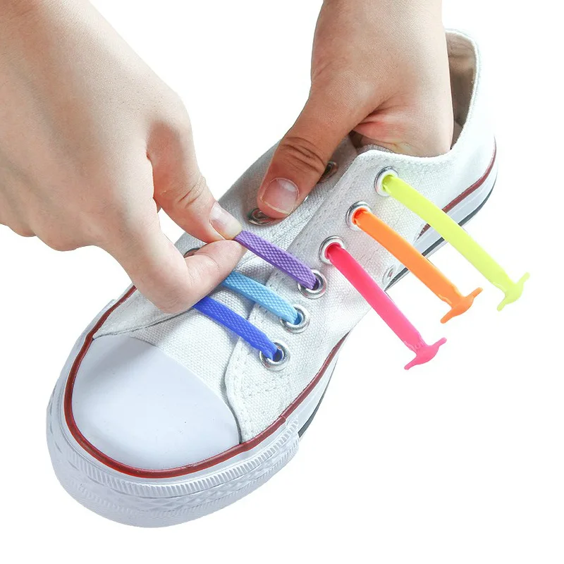 Third Version Silicone Elastic Shoelaces Fashion Unisex Athletic No Tie Shoe Lace All Sneakers Fit Quick Shoe Lace 13 Color