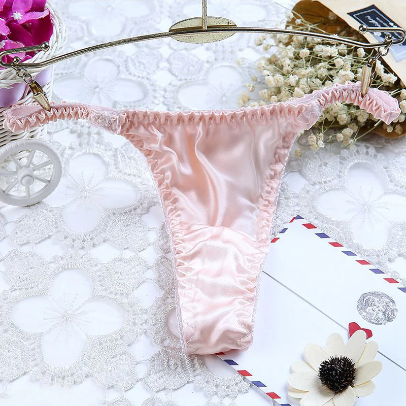 3PCS/Lot Sexy T-Back Thong Underwear Women Girls G-String Solid