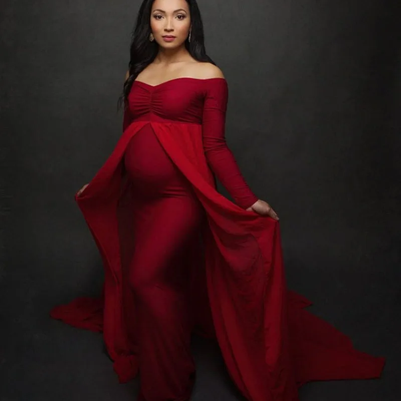 Shoulderless Long Sleeve Pregnancy 