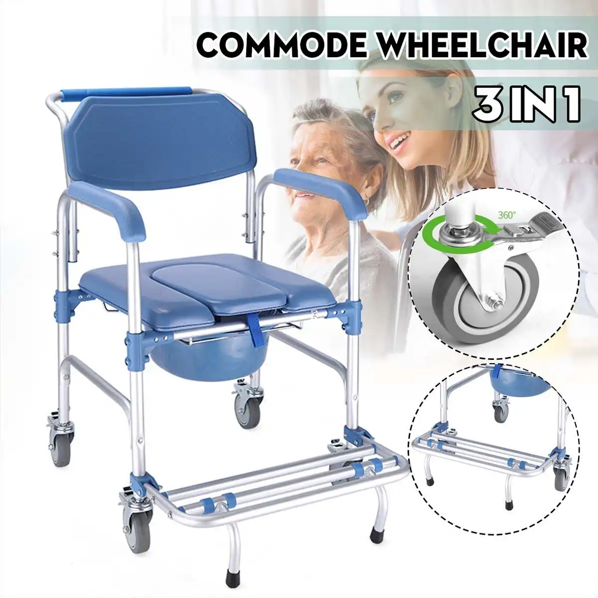 rolling bedside commode