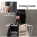 Foldable Laundry Basket Organizer For Dirty Clothes Laundry Hamper Large Sorter Two Or Three Grids Collapsible Folding Basket preview-3