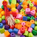 Primary Lacing Beads Educational Montessori Stringing Toy Autism Toys Toddlers Kids Preschool Children Training Gifts