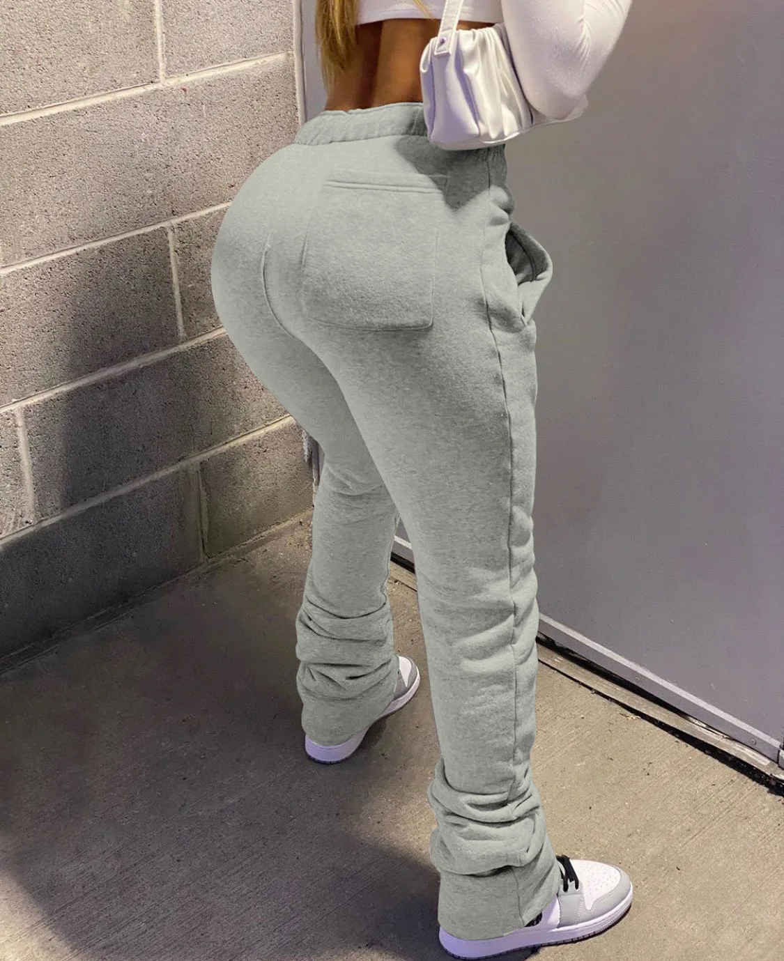 Stacked Sweatpants Women's Fleece Thick 