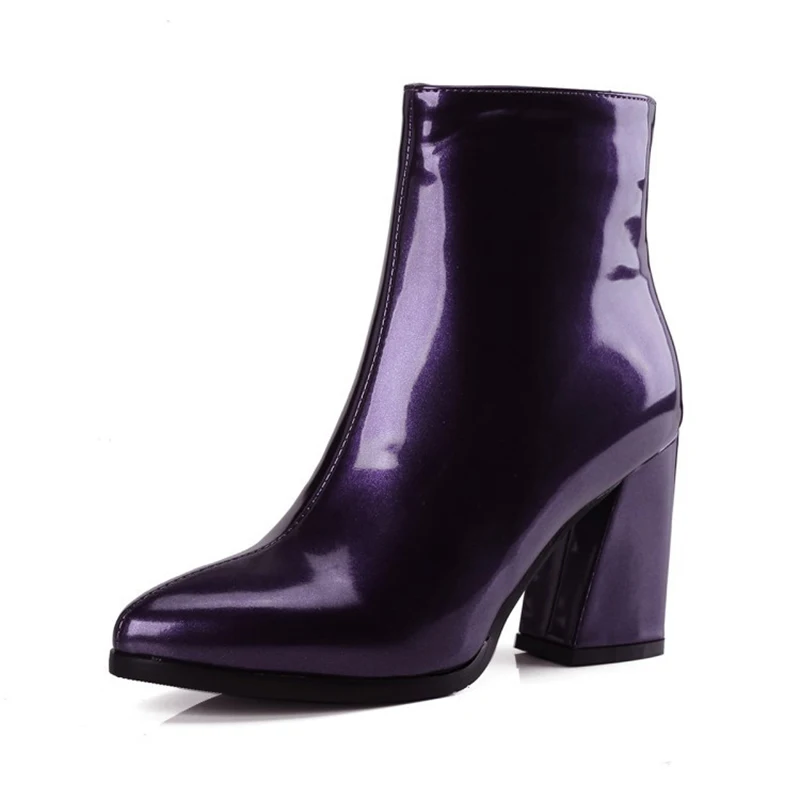 purple metallic boots