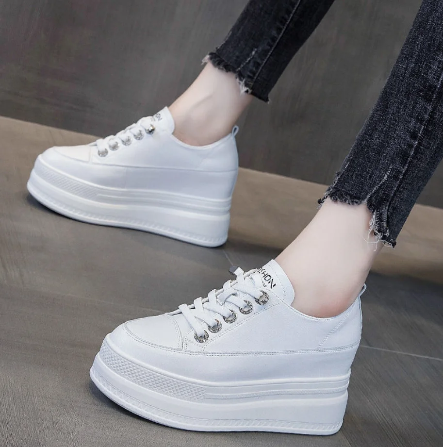 platform sneakers women white
