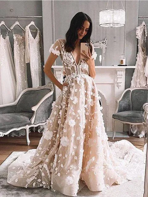 LORIE Short Sleeve Wedding Dress 2020 