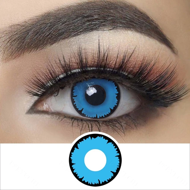 bright blue halloween contacts