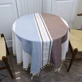 Table Cloth Round Tablecloth with Tassel Linen Cotton Home Textile Nordic Style Kitchen Waterproof Table Cover Modern Home Decor preview-4