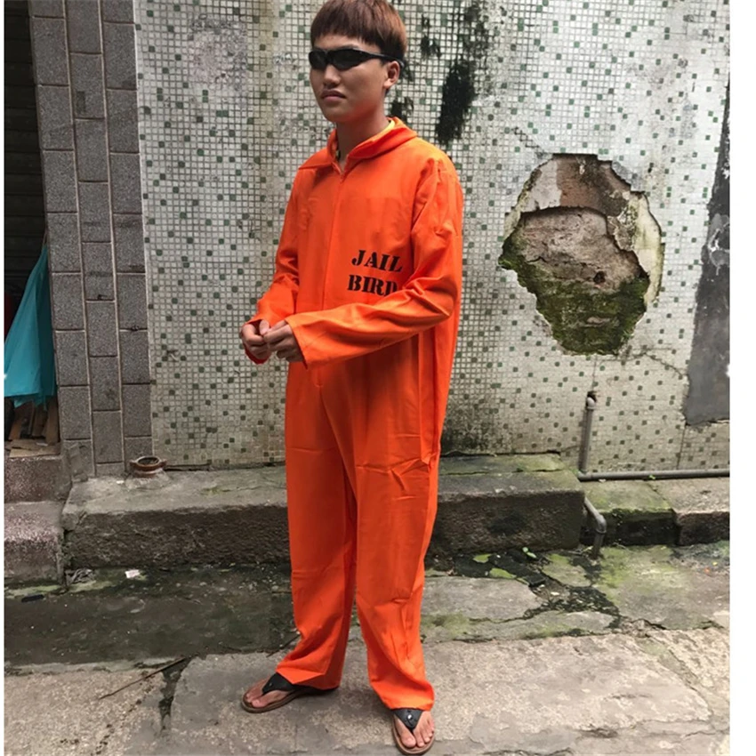 Men's Prisoner Jumpsuit Cosplay Halloween Costume For Adult Orange Criminal  Jailbird Inmate Shirt Carnival Outfit | Men's Prisoner Jumpsuit Cosplay  Halloween Costume For Adult Orange Criminal Jailbird Inmate Shirt Carnival  Outfit |