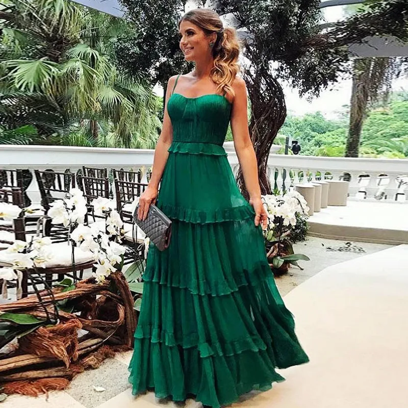 Long Green Prom Dresses Strapless Sexy 