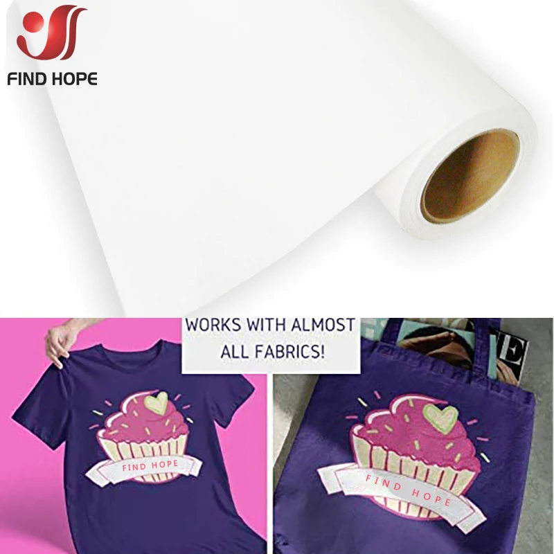 White Eco-Solvent Printable Heat Transfer Vinyl Iron On Vinyl Film For All Color T-Shirt Coats Bag Fabric Sheet TPU 50*30/100cm-animated-img