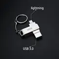 usb stick usb flash drive for iphone ipad pendrive 3.0 64gb usb 32gb 128gb 2 in 1 pen drive for ios external storage devices preview-3