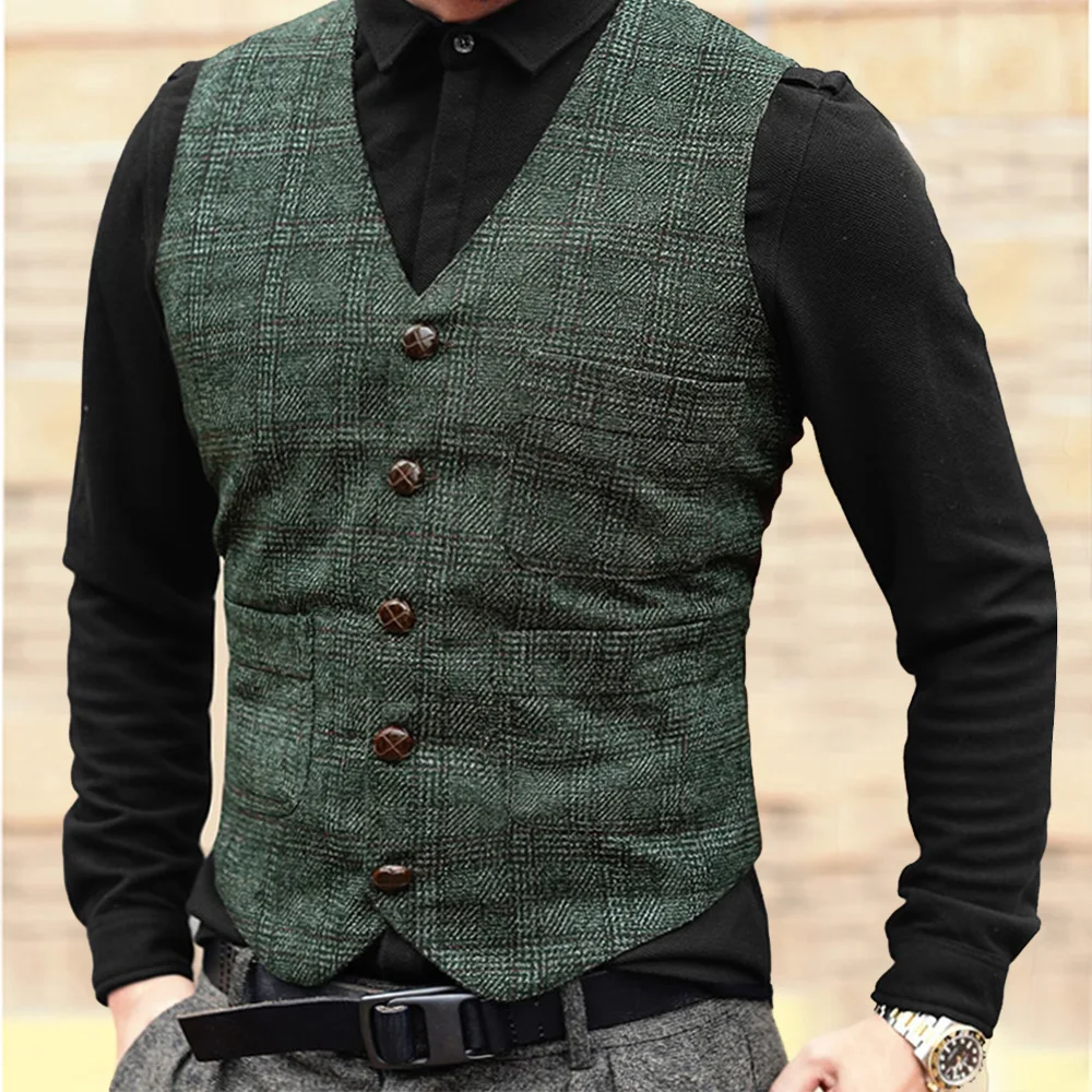 tweed green waistcoat