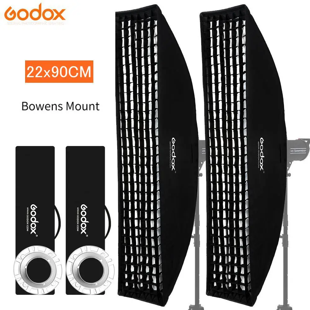 Godox 35x140 cm Strip Softbox Honeycomb Grid with Bowens Mount for Photo  Studio Kits Flash Defuser