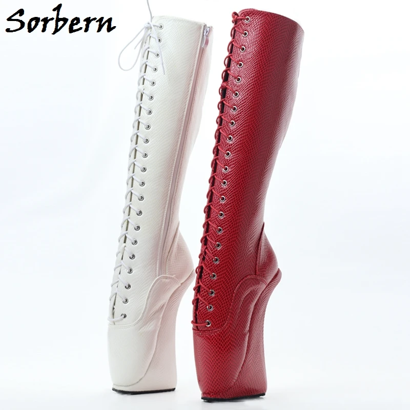 wide fit patent knee high boots