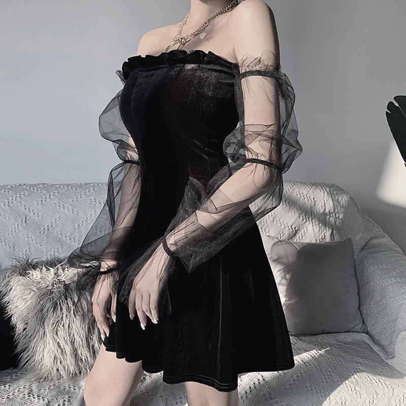 Yangelo Gothic Sexy Dress Vintage 