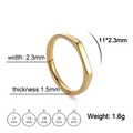 2.3mm Wide - Gold