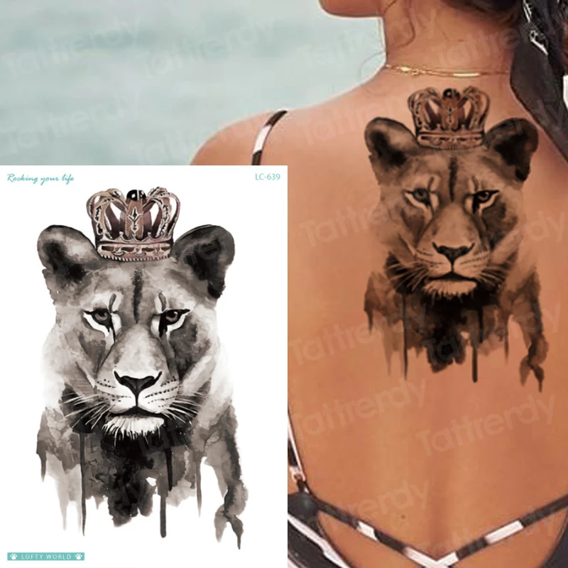 potato Branch Similar Αγορά Τατουάζ | king queen tattoo tiger lion animals temporary tattoo  sticker wolf fox waterproof tattoo for man girls sexy body art stickers
