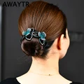 AWAYTR Rhinestone Hair Claws for Women Crystal Flower Hair Clips Barrettes Crab Ponytail Holder Hairpins Bands Hair Accessories preview-1