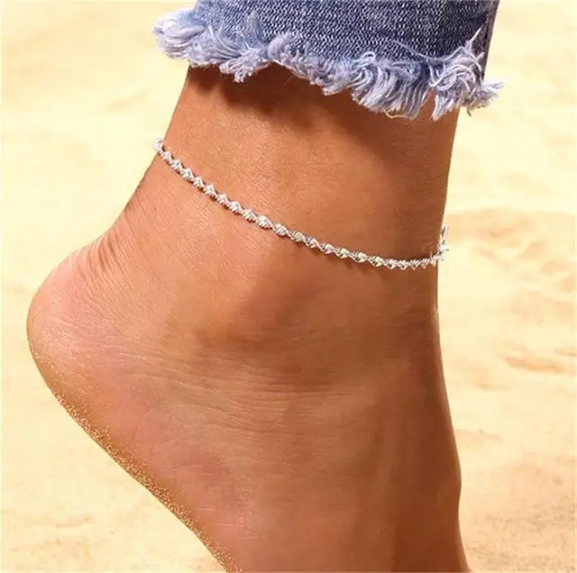 Elastic Anklet Stretch Anklets Women Boho Crystal Bracelet Cheville Barefoot Sandals Pulseras Tobilleras Mujer Foot Jewelry 2020-animated-img