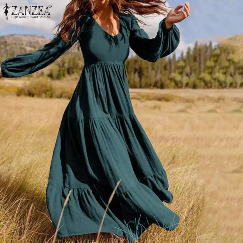 ZANZEA Bohemian Sundress Women's Puff 