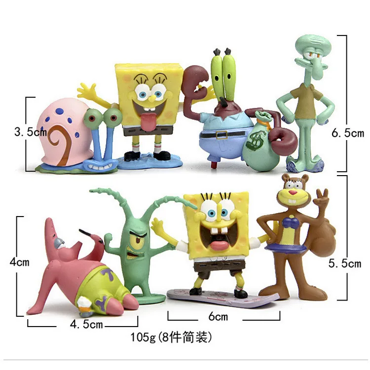 Proion 9 Styles Kawaii Patrick Star Spongebob Model Hand To Do Action Figure Toys Doll Sponge Bob Vinyl Doll Classic Toys For Kid Gift