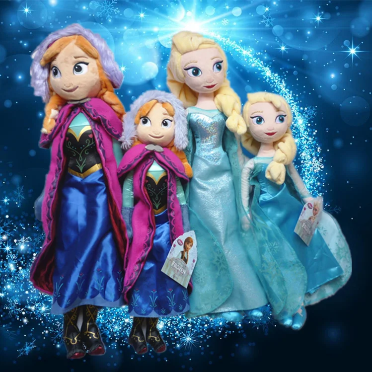 40CM-50CM Frozen Elsa Anna Princess Stuffed Plush Dolls Olaf Snow man  Snowman Deer Ice Toys