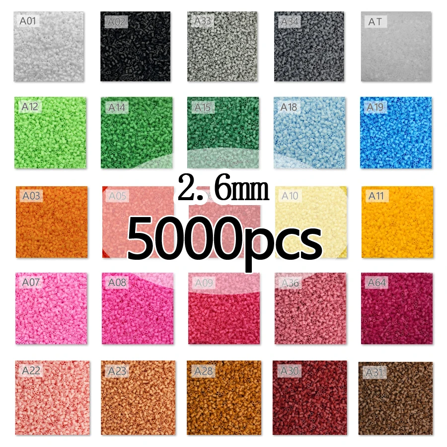 2.6mm Perler Mini Beads/5000pcs/bag Hama Beads PUPUKOU DIY Kids Iron Beads Fuse Handmade Gift Children Toy-animated-img